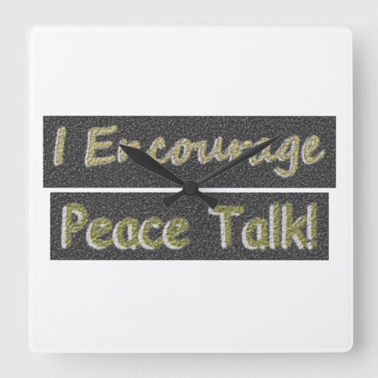 Horloge Carrée Conception D'Oeuvres Sur "Peace Talk". Acheter (Recto)