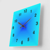 Horloge Carrée Conception géométrique bleue élégante et stylisée (Angle)