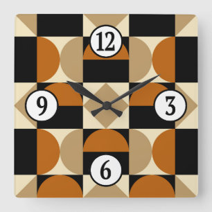 Horloge Carrée Conception géométrique du style rétro de la mi-ann