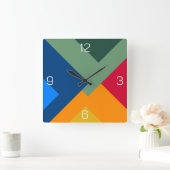 Horloge Carrée Conception géométrique multi-couches Solide plusie (Maison)