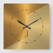 Horloge Carrée Conception géométrique personnalisée en cuivre et  (Recto)