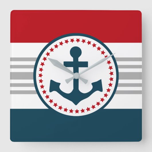 Horloge Carrée Conception marine (Recto)