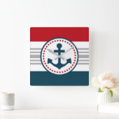 Horloge Carrée Conception marine (Maison)