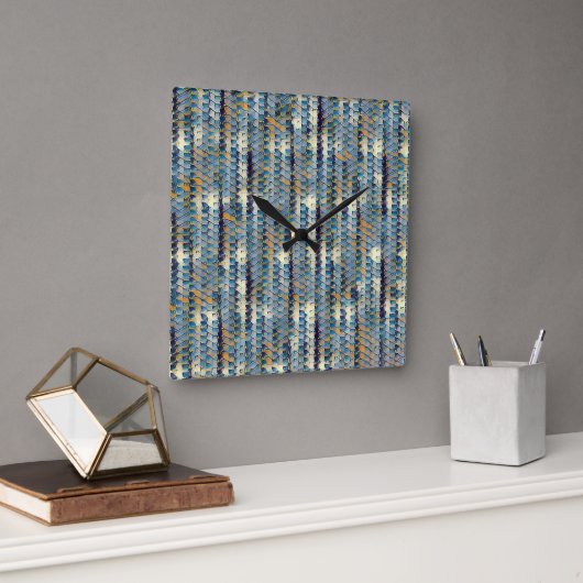 Horloge Carrée Conception moderne abstraite de motif numérique 12 (Bureau)