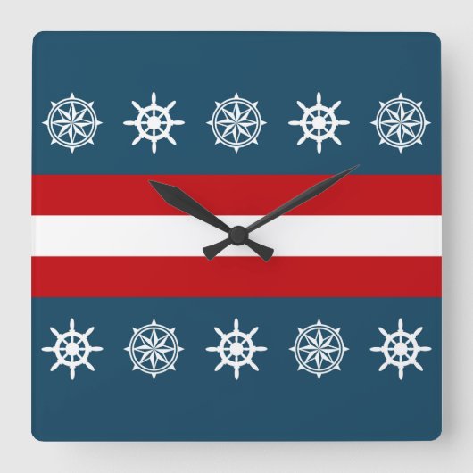 Horloge Carrée Conception orientée nautique (Recto)