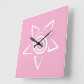 Horloge Carrée Conception simple couleur rose (Angle)