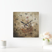 Horloge Carrée Conception vintage (Maison)