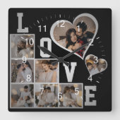 Horloge Carrée Concevez votre propre collection de photos 8 (Recto)