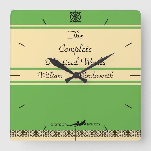 Horloge Carrée Concevez votre propre couverture de livre rétro Ti (Recto)