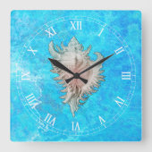 Horloge Carrée Conch Shell "Beach Life" (Recto)