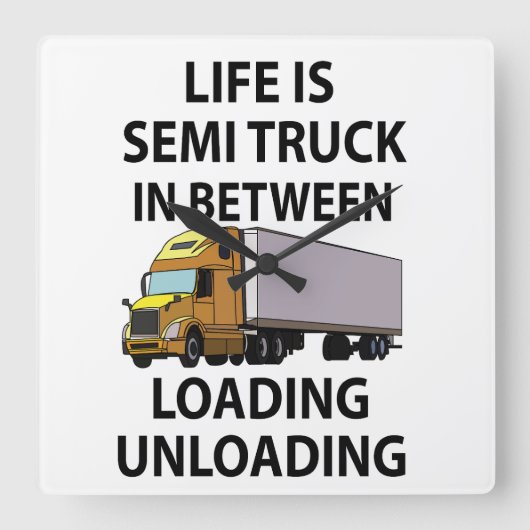 Horloge Carrée Conducteur de camion semi-remorque (Recto)