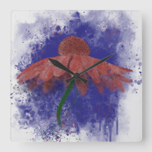 Horloge Carrée Coneflower