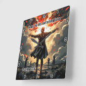 Horloge Carrée Confiance dans son amour indéfectible Psaume 13:5 (Angle)