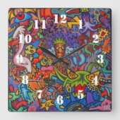 Horloge Carrée Confusion By Squid Fear City (Recto)