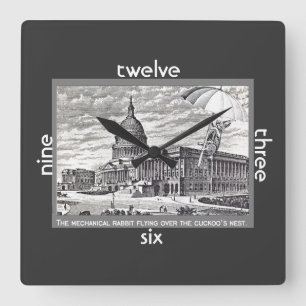 Horloge Carrée Congress is cuckoo Mechanical Rabbit