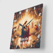 Horloge Carrée Connexion divine : Jésus (Angle)