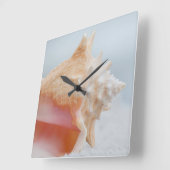 Horloge Carrée Conque Shell | la Floride (Angle)