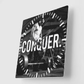 Horloge Carrée CONQUER - "Construction du corps" Exercice Motivat (Angle)