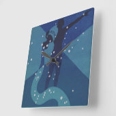 Horloge Carrée Constellation Aquarius, Astrologie Vintage Zodiaqu (Angle)
