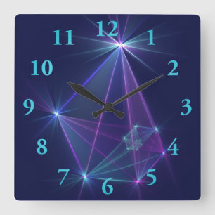 Horloge Carrée Constellation, Art Fractal Abstrait Fantastique