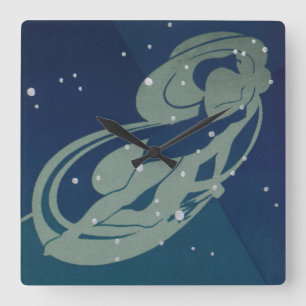 Horloge Carrée Constellation de la Vierge Zodiaque Astrologie Vin