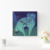 Horloge Carrée Constellation du Bélier Aries, Astrologie du Zodia (Maison)