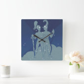 Horloge Carrée Constellation jumelle Gemini Astrologie zodiaque V (Maison)
