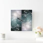 Horloge Carrée constellation zodiac astrology zodiac pisces (Maison)