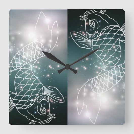 Horloge Carrée constellation zodiac astrology zodiac pisces (Recto)