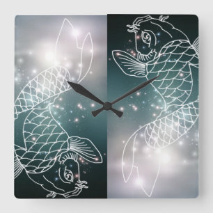 Horloge Carrée constellation zodiac astrology zodiac pisces