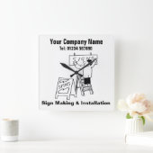 Horloge Carrée Constructeurs de panneaux de signalisation et d'in (Maison)