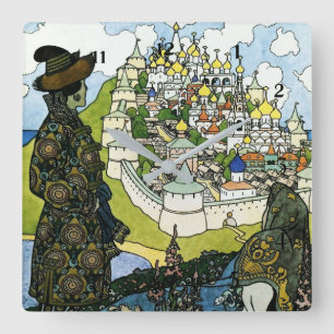 Horloge Carrée “Contes du Tsar” par Ivan Bilibin