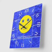 Horloge Carrée Continuez à sourire (Angle)