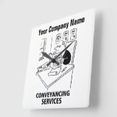 Horloge Carrée Conveyancing Services Dessin animé (Angle)