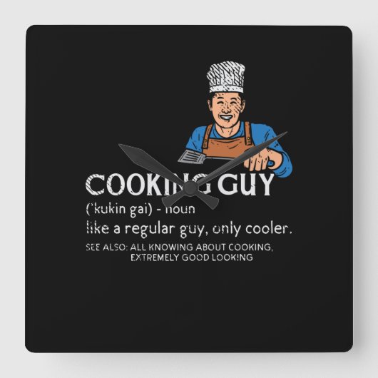 Horloge Carrée Cooking Guy Definition (Recto)