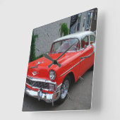 Horloge Carrée Cool 56 Chevy Options Wall Clock (Angle)