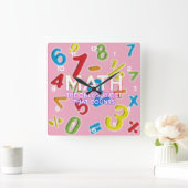 Horloge Carrée Cool Funny Math Citation Moderne Fille Rose (Maison)