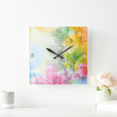 Horloge Carrée Cool génial citation tendance "Keep Calm and Dream (Maison)