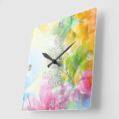 Horloge Carrée Cool génial citation tendance "Keep Calm and Dream (Angle)