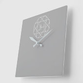 Horloge Carrée Cool monogram, style vibe | Grey & White (Angle)