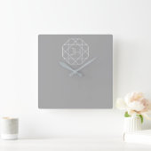 Horloge Carrée Cool monogram, style vibe | Grey & White (Maison)