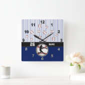 Horloge Carrée Cool Personalized Baseball Clock with Your Text (Maison)