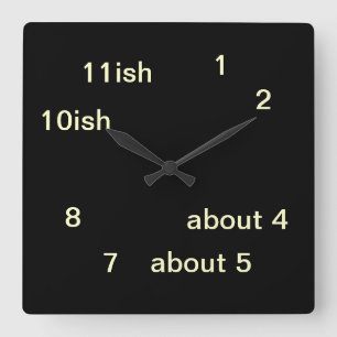 Horloge Carrée Cool Uber Geek Hipster Black One-ish Clock 3