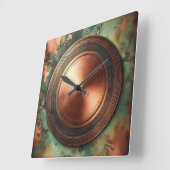 Horloge Carrée copper object and patina (Angle)