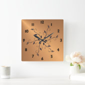Horloge Carrée Copper Shine (Maison)