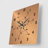 Horloge Carrée Copper Shine (Angle)
