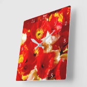 Horloge Carrée Coq de pavot (Angle)