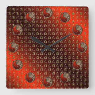 Horloge Carrée Coq de terre