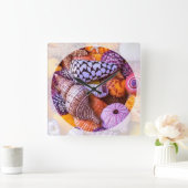 Horloge Carrée Coques de mer (Maison)