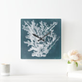 Horloge Carrée Corail azur I (Maison)